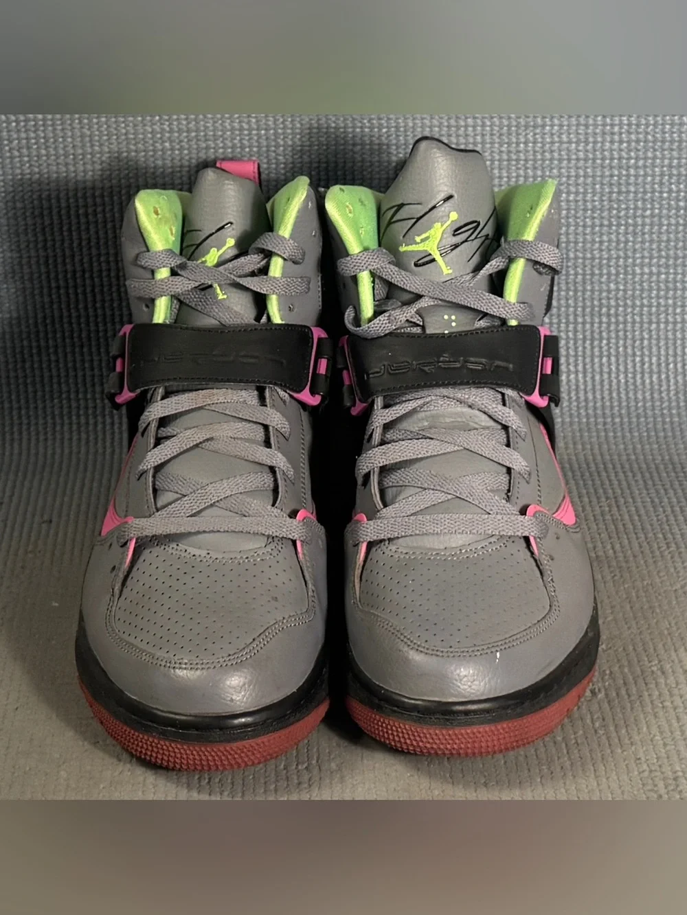 Nike Air Jordan Flight 45 High 'Cool Grey Lime' Shoes 616816-037 Men’s Size 11